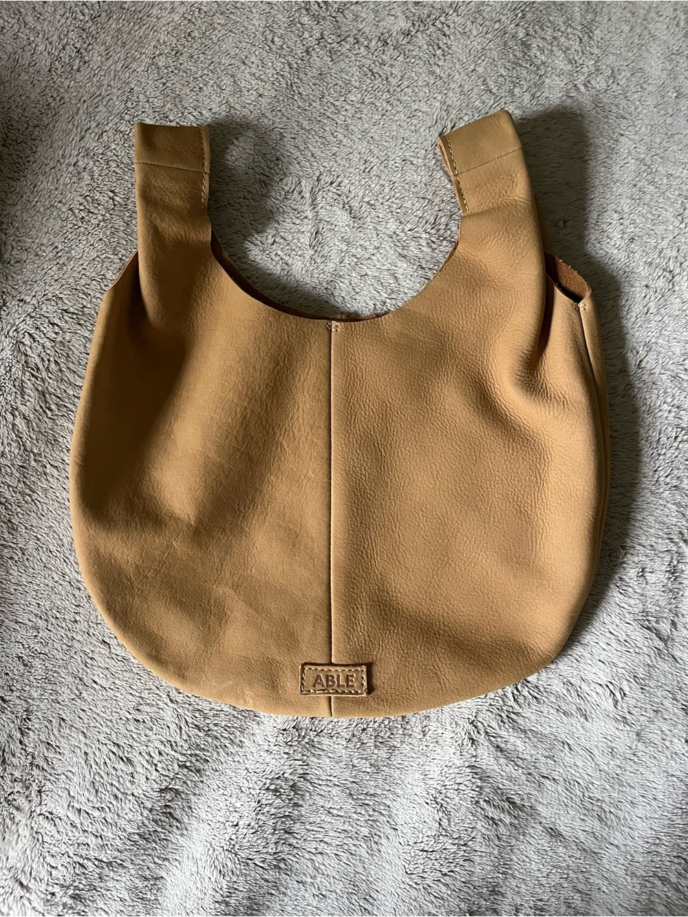 ABLE Tan Leather Satchel Bag